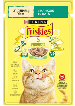 Влажный корм для кошек Friskies с уткой в подливе, 85 г