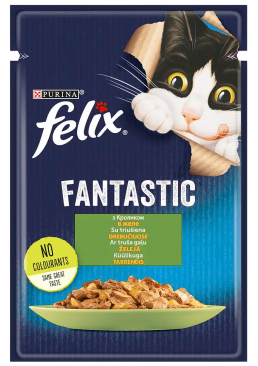 Влажный корм для кошек Felix Fantastic с кроликом в желе, 85 г