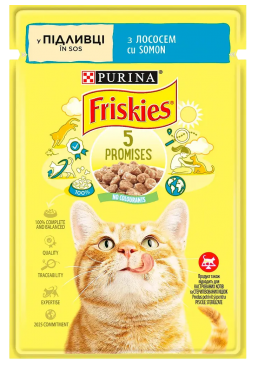 Влажный корм для кошек Friskies с лососем в подливе, 85 г