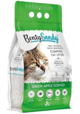 Наповнювач для котячого туалету Benty Sandy Green Apple Scented бентонітовий з ароматом зеленого яблука, 5 л