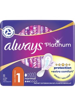 Гігієнічні прокладки Always Platinum Normal Розмір 1, 8 шт (4 краплі)