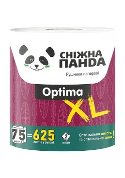 Двухслойные бумажные полотенца Снежная панда Optima XL Roll, 1 рулон