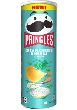 Чипсы Pringles Cream Cheese & Herbs со вкусом сливочного сыра и травы, 165 г