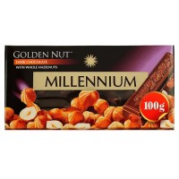 Черный шоколад Millennium Gold с целыми лесными орехами, 100 г