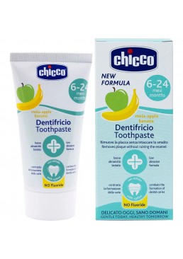 Зубная паста Chicco «Яблоко-банан» без фтора для детей от 6 до 24 месяцев, 50 мл