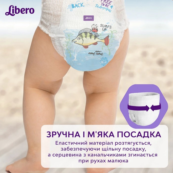 Підгузки-трусики для плавання Libero Swimpants Small 7-12 кг, 12 шт - 