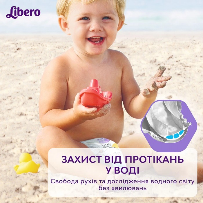 Підгузки-трусики для плавання Libero Swimpants Small 7-12 кг, 12 шт - 