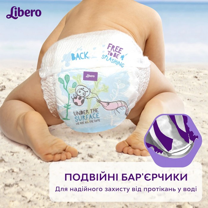 Підгузки-трусики для плавання Libero Swimpants Small 7-12 кг, 12 шт - 