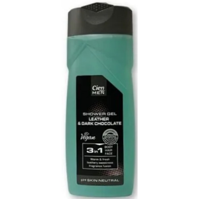 Гель для душу Cien Men 3в1 Leather&Dark Chocolate, 300 мл - 