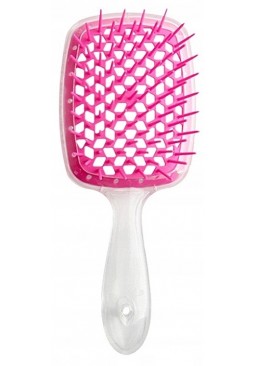 Гребінець для волосся продувний Super Brush Прозоро-рожевий, 20 см