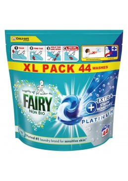 Капсули для прання дитячої білизни Fairy Platinum Non-Bio Extra, 44 шт