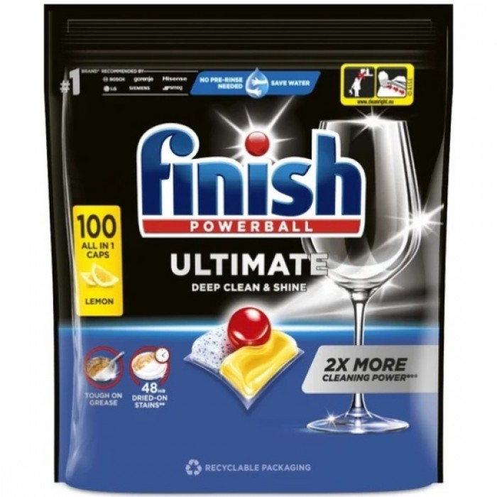 Таблетки для посудомийних машин Finish Ultimate All in 1 Lemon, 100 шт - 
