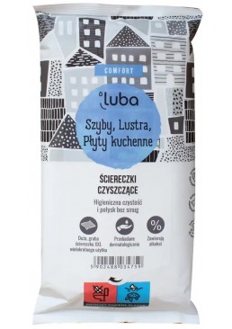 Вологі серветки Luba Comfort для чищення скляних і дзеркальних поверхонь, 32 шт