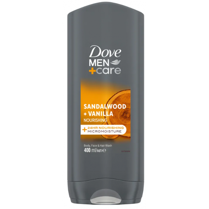 Гель для душа Dove Men+Care Сандаловое дерево+ваниль, 400 мл - 