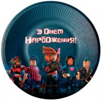 Паперові тарілки "Герої гри" кольорові, 10 шт (18см)
