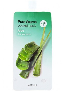 Зволожуюча нічна маска для обличчя Missha Pure Source Pocket Pack Aloe з екстрактом алое вера, 10 мл