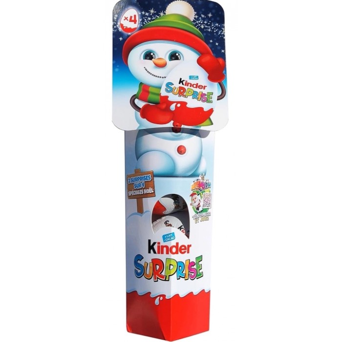 Шоколадные яйца Kinder Surprise Christmas, 4х20 г - 