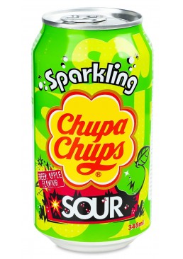 Напиток безалкогольный сильногазированный Chupa Chups Sour Green Apple экстра кислое зелёное яблоко, 345 мл
