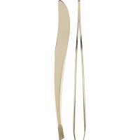 Пінцет для брів Beauty LUXURY P-01 скошений золотий, 1 шт