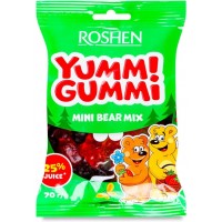 Желейные конфеты Roshen Yummi Gummi Mini Bear Mix, 70 г