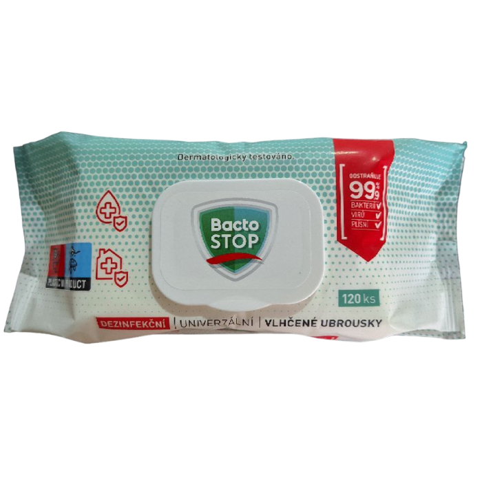 Салфетки влажные антибактериальные Bacto STOP, 120 шт - 