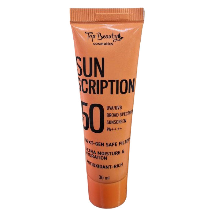 Увлажняющий солнцезащитный крем для лица Top Beauty Sun Scription SPF50 PA++++, 30 мл - 