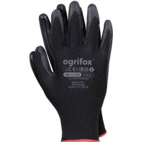 Перчатки рабочие с покрытием из полиуретана Ogrifox, р.8 (красный ободок) 