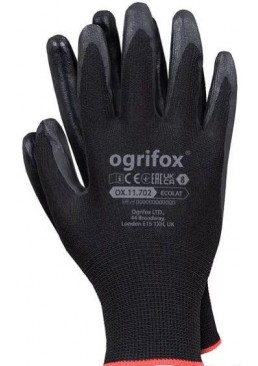 Перчатки рабочие с покрытием из полиуретана Ogrifox, р.8 (красный ободок) 