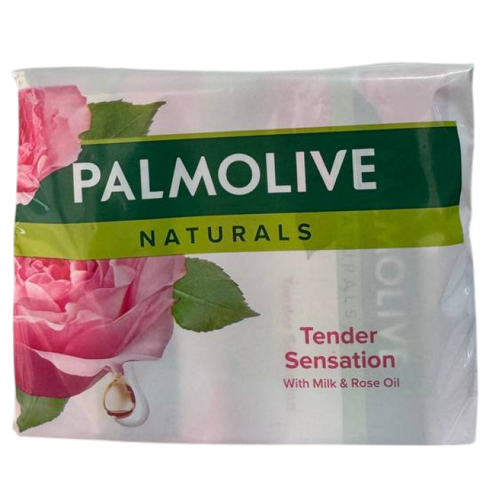 Твёрдое мыло Palmolive Naturals с молоком и маслом розы, 4х90г - 