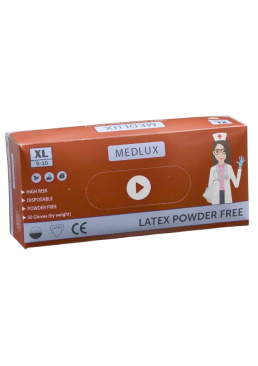 Рукавички латексні Medlux сині XL 50 шт, 25 пар