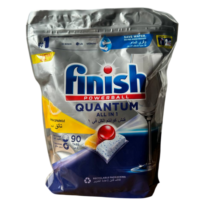 Таблетки для посудомийних машин Finish Quantum All in 1 Lemon, 90 шт - 
