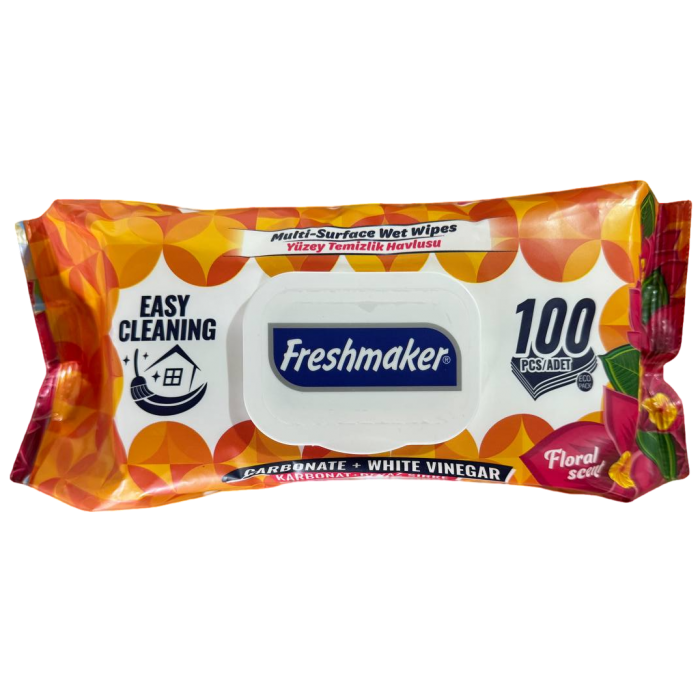Влажные салфетки для уборки Freshmaker Floral scent, 100 шт - 