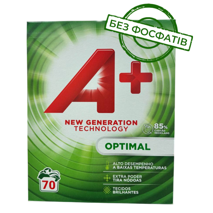 Пральний порошок A+ Optimal універсальний, 4.2 кг (70 прань) - 
