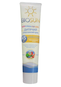 Солнцезащитный детский  крем Bioton Cosmetics SPF 45, 120 мл