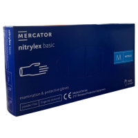 Рукавички нітрилові Nitrylex Basic (розмір М) сині, 100 шт