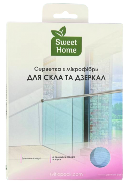 Серветка з мікрофібри Sweet Home для скла та дзеркал, 1 шт