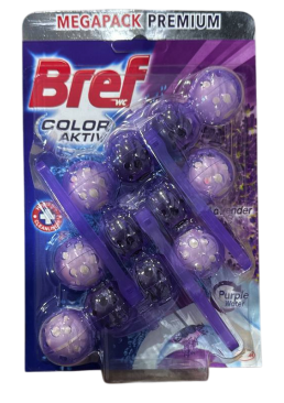 Туалетні блоки Bref Color Aktiv+ "Lavander. Purple water", 3 шт