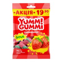 Конфеты желейные Roshen Yummi Gummi Sour Strawberries, 70 г