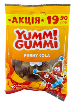 Конфеты желейные Roshen Yummi Gummi Funny Cola, 70 г