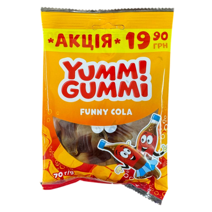 Конфеты желейные Roshen Yummi Gummi Funny Cola, 70 г - 