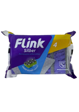 Губки кухонні"Flink Silber" потовщена срібна фібра, 4 шт