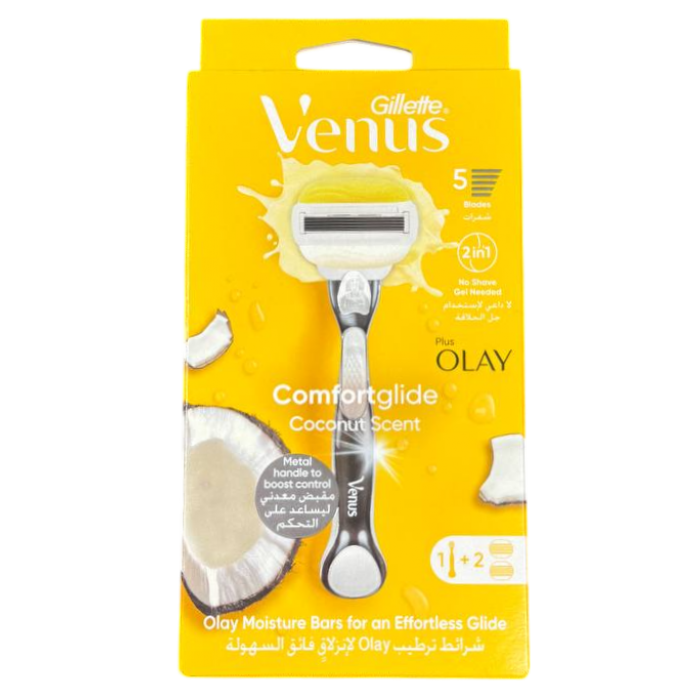 Бритва Gillette Venus Comfortglide Coconut, 1 станок + 2 змінні касети - 