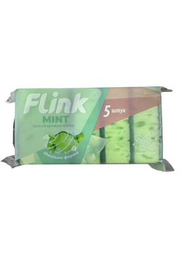 Губки для миття посуду Flink Mint ідеальна форма, 5 шт