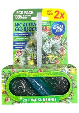 Гелевий підвісний блок для туалету Ambi Pur WC Active Gel-Block Хвоя, 2х45 г