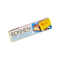 Батончик Roshen молочно-шоколадний Мигдаль-кокос, 38г