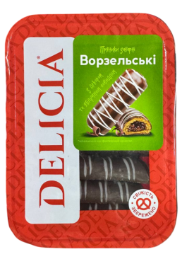 Печиво заварне Delicia "Ворзельські" з декором та яблучним повидлом, 400 г