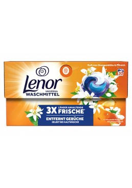 Капсули для прання універсальні Lenor "Апельсиновий цвіт та персик", 30 шт