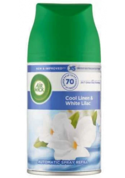 Сменный баллон к автоматическому освежителю воздуха Air Wick Cool Linen&White Lilac, 250 мл