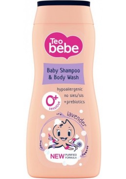 Шампунь і гель для купання для дітей Teo Bebe Lavender з екстрактом лаванди, 200 мл