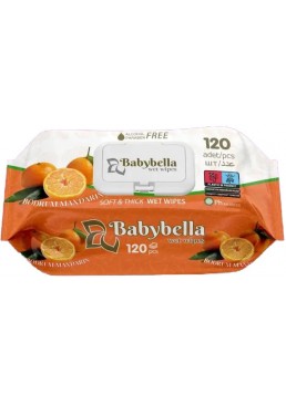 Вологі серветки Babybella Soft&thick Мандарин, 120 шт